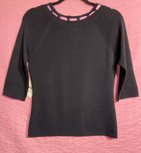 NWT~Joseph A. Women~ Black & Pink Ribbon Pullover Sweater~ Size M - Picture 2 of 6