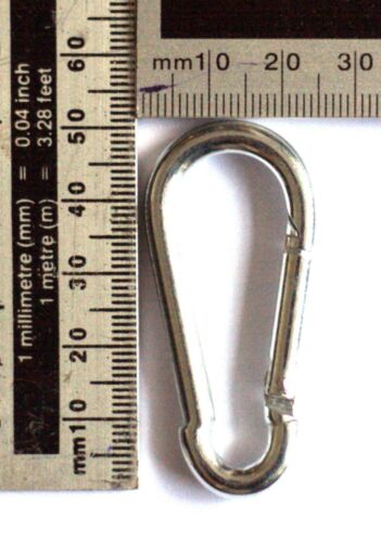 Carabiner Clip Snap Hook Spring Loaded Steel Karabiner Carabina Carbine - Picture 7 of 11