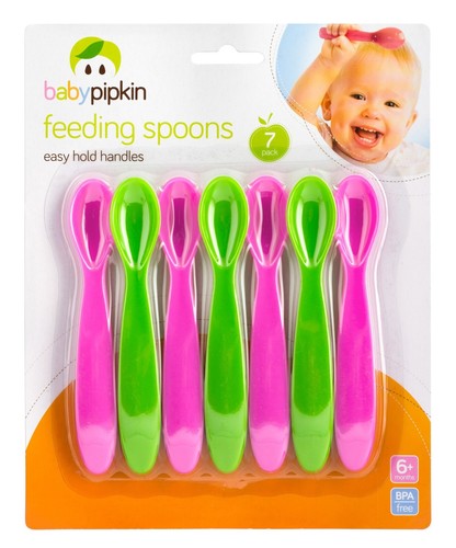 Baby Feeding Weening Spoons 7PK Easy Hold Handle Babies Toddlers 6 Months + - Picture 8 of 8
