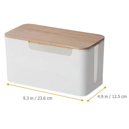 Portable Wire Management Box Cord Holder Cable Storage Bin Wire Container
