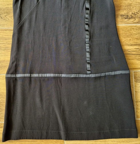 Cue Black Collared Sleeveless Straight Dress With Contrast Ribbon Detail Size 10 - Picture 3 of 18