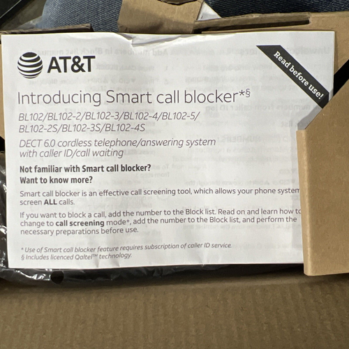 AT&T BL102 Mobilteil schnurloses Anrufbeantwortersystem mit Smart Call Block NEU IM KARTON - Bild 4 von 6