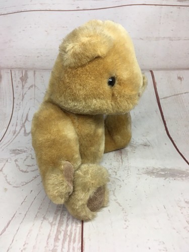 Vintage 1983 GUND Brown Teddy Bear Leather Paws Plush Fully Jointed - Korea - Picture 2 of 8
