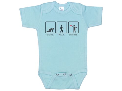 FRISBEE BABY BODYSUIT, Crawl Walk Frisbee, INFANT ROMPER, CREEPER, RAGLAN - Picture 13 of 20