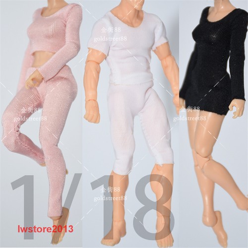 1:18 Tops T-shirt Bodysuit Pants Clothes For 3.75" Female Male Figure Body Toys - Picture 1 of 58