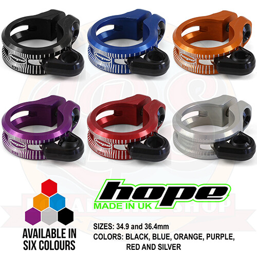 Hope Dropper Seat Seatpost Clamp - All Colors and Sizes - Brand New - Afbeelding 1 van 1