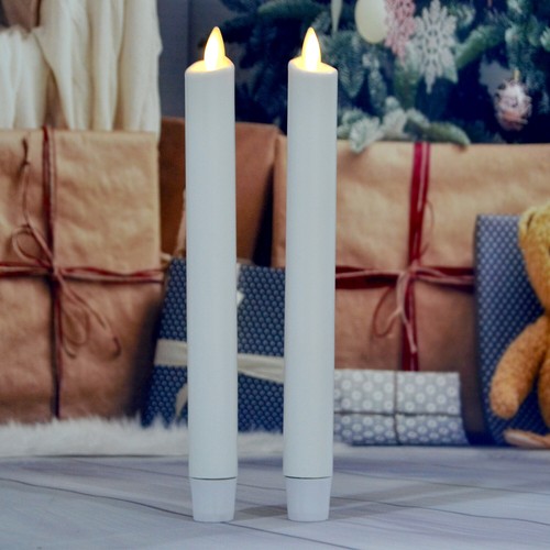 Luminara Flameless Led Taper Candles Flicker Battery Operated for Wedding White - Picture 2 of 3