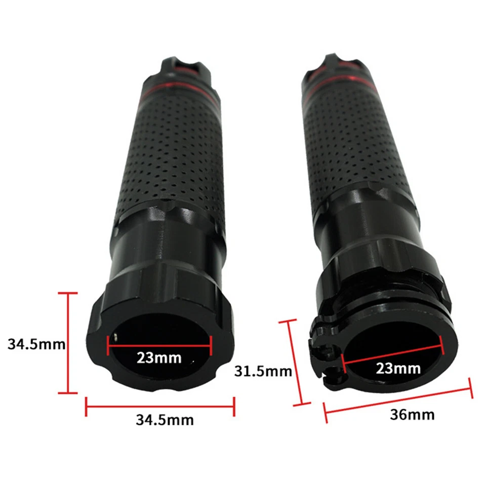 2x CNC Motorcycle Refit Throttle Handlebar Rotatable Handle Aluminum Alloy Black - Image 2 of 4