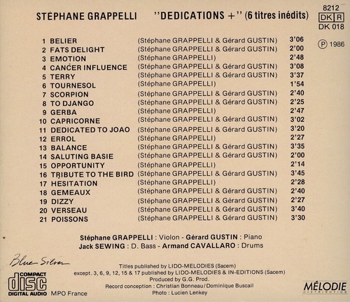 STEPHANE GRAPPELLI "dedications + " - Picture 2 of 2