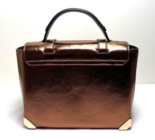 Borsa a tracolla Michael Kors Manhattan media in metallo moka in pelle - Foto 3 di 11