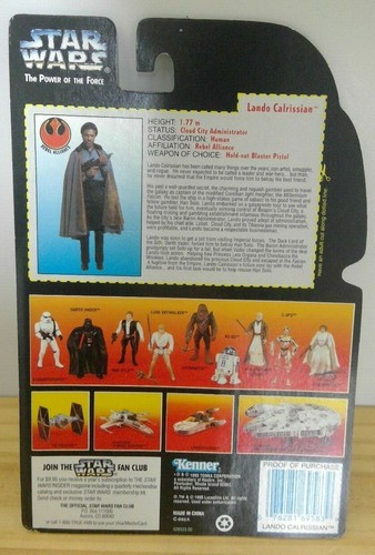 Lando Calrissian Action Figure Toy Star Wars 1995 Jedi Power Of The Force NOC - Picture 2 of 2