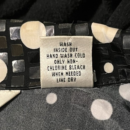 Laura Ashley Jacket Women's Sz Small Black & White Polka Dot Shimmer Zip Up - Picture 11 of 12