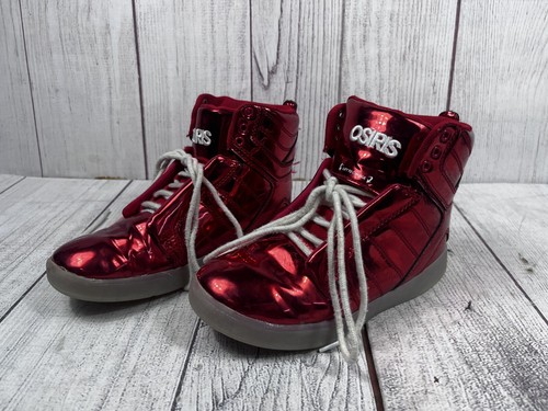 Osiris Skyrise Metallic Reflective Red Skateboard Shoes NO LIGHTS - U.S. Size 3 - Picture 2 of 6