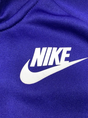 Nike Hoodie Jacket Women's Medium Blue Striped Retro Full Zip - Picture 2 of 11