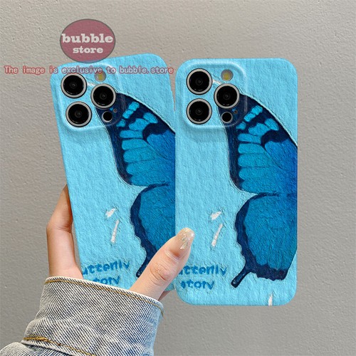 Cober Funda case For iPhone 16 15 14 13 Mariposa azul Cover Telefono ProteccióaQ - Picture 2 of 7