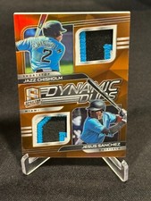 2021 Spectra Baseball Jazz Chisholm Jesus Sanchez Dynamic Duos Dual Patch #7/15