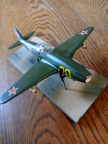 Model of the Yak 15 "Feather" Russia's first jet fighter in 1:48 scale