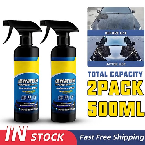 2X 500ML Set Car Coating Spray Protection Quick Car Wax Polish Motorcycle