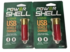 2 Pack Power Shells 12 Gauge Shell USB 12V Car Vehicle Charger