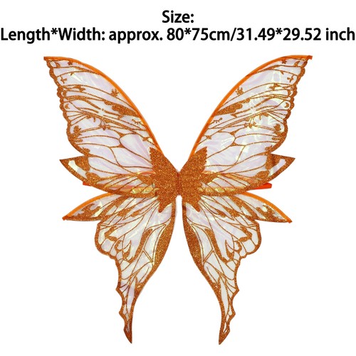 Womens Girls Butterfly Wings Sparkle Party Accessory Comfortable Fairy Wings - Picture 24 of 80