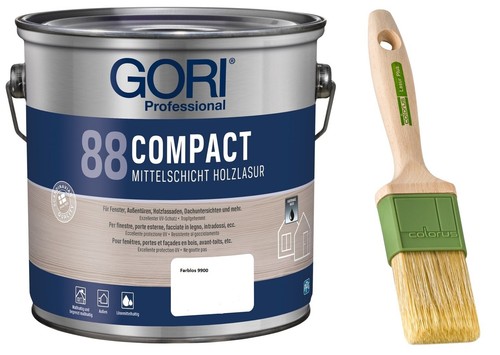 GORI 88 Holzschutzlasur außen Gel (2,50 Liter) - Nussbaum + Premium Pinsel - Bild 5 von 5