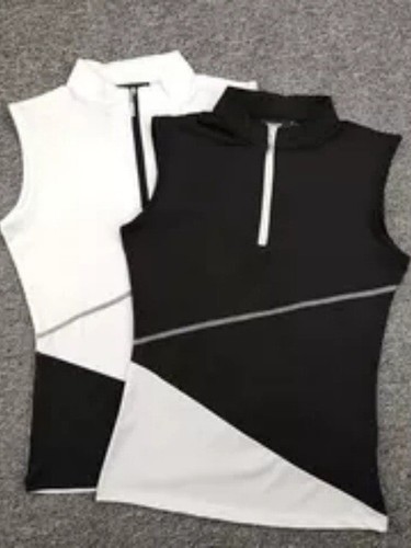 Golf clothing women's zipper stand collar sleeveless vest simple golf sports com