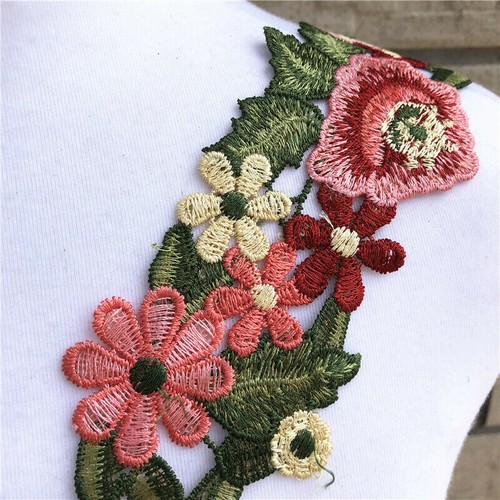 Flower Embroidered Trim Lace Ribbon DIY Wedding Sewing Decor Applique Trim - Picture 5 of 6
