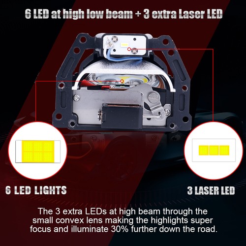 Bi LED Projector Lens 3 Inch Car Headlight Hella 3R G5 Auto Led Lights 160W 12V - Picture 4 of 9