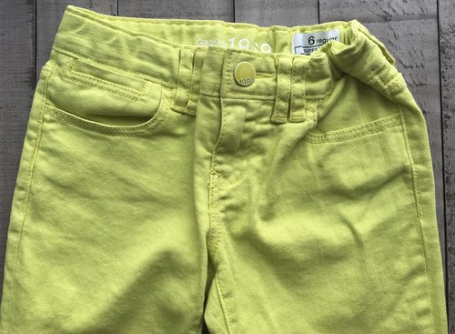Gap Kids Jeans Pants 6 R Super Skinny Adjustable Waisr Lime Cotton Stretchy - Picture 2 of 6
