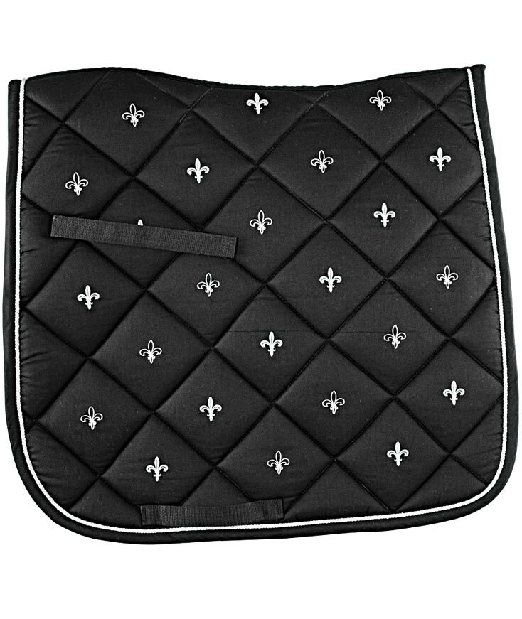 Sottosella dressage Flower Lily Collection con trapunta a rombi e gigli ricamati Sottosella dressage Flower Lily Collection con trapunta a rombi e gigli ricamati