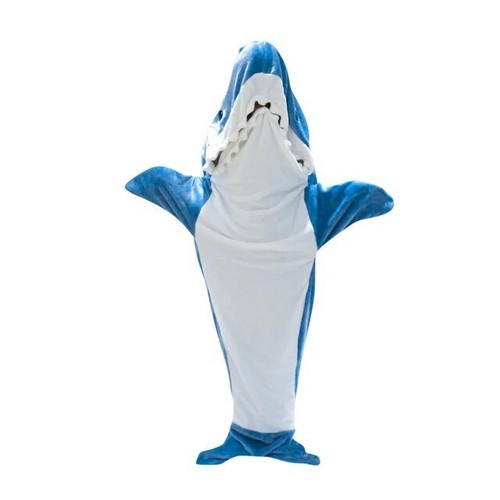 Cartoon Shark Sleeping Bag Pajamas Sofa Blanket Flannel Fleece 150-210 cm - Picture 18 of 24