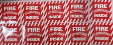 🤡🔥🧯 10 pcs   4x4 FIRE EXTINGUISHER INSIDE SIGNS VINYL  (PEEL & STICK) 🤡🔥🧯
