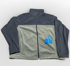 Columbia Mens Mount Grant Gray  Green Full Zip Fleece Jacket Size XL