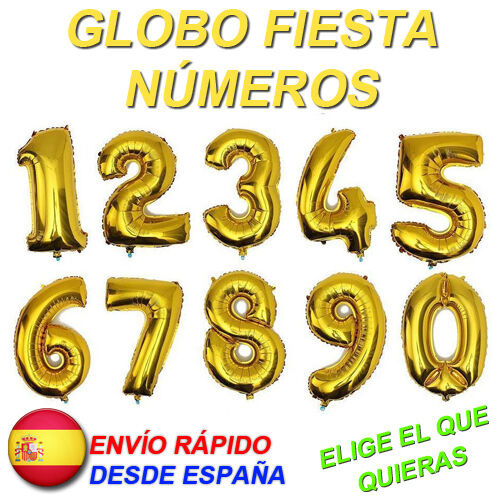 Globo Número Dorado Cumpleaños★Fiesta Aniversario Party★ Balloon Number Birthday - Imagen 1 de 12