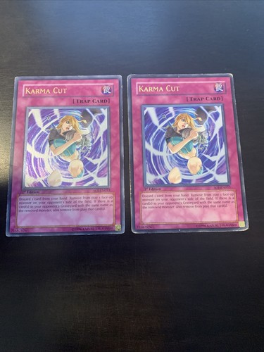 2 X Karma Cut Ultimate Rare 1st Edition SOI-EN053 Played Yugioh - Picture 1 of 5