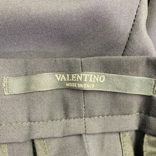 VALENTINO Talla 30 Marino Blanco Lana Mohair Esmoquin Rayas Cremallera De Pants - Imagen 3 de 9