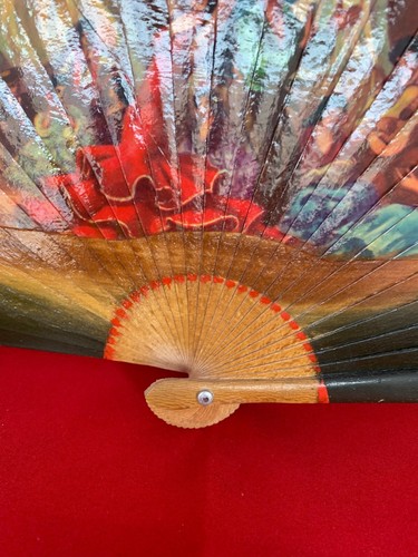 SPANISH FAN WITH FLAMENCO DECORATION VINTAGE ABANICO - Picture 7 of 13