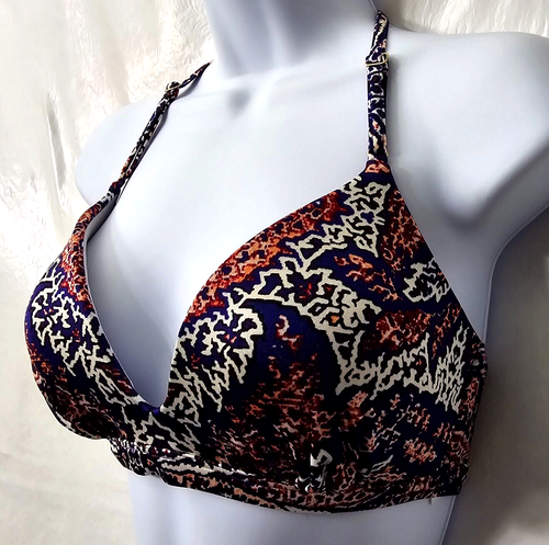 Athleta Aqualuxe Bikini Top M Strappy Back Removable Padded Cups Purple Paradise - Picture 4 of 8