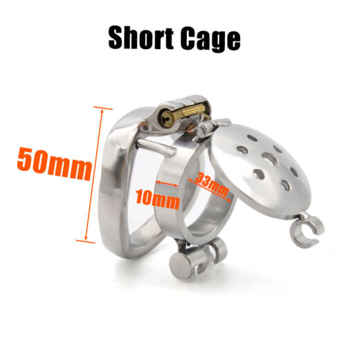 Stainless Steel Tiny Mini Chastity Cage Male Chastity Device Locks Rings - Picture 12 of 14