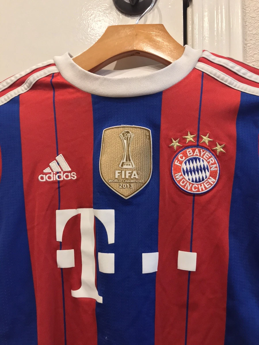 exhaustivo a la deriva Plausible 2013 2014 Adidas FC Bayern FIFA World Champions Jersey Size Youth Medium |  eBay