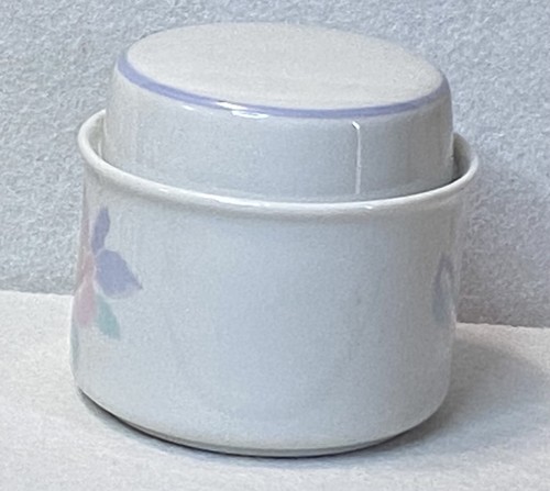 Rare Vintage The Cellar Japan Powder Jar Trinket Box Pastel Rose Flower - Picture 2 of 9