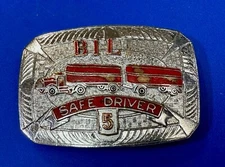 Vintage Semi Drivers Hook-Fast Custom Name Bill Belt Buckle