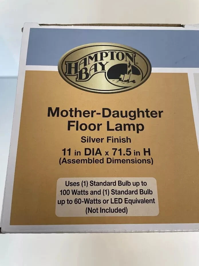 Lámpara de pie Hampton Bay 71 1/2" plateada madre/hija 1002 988 546 nueva Foto 4 de 4