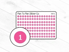 1341-3~~Tiny Dark Pink Date Dots Planner Stickers.