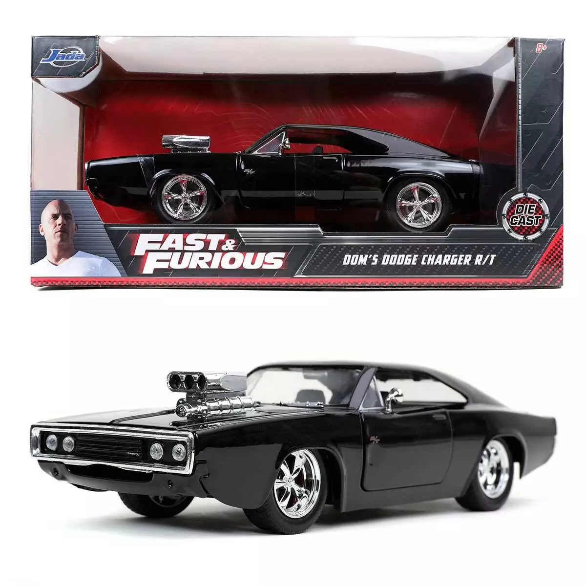 Jada Fast The Furious Dom s Dodge Charger R T Black 1 24