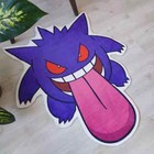 Funny Gengar Area Rug,Unique Anime Tufted Carpet for Living Room Decor