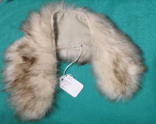 Long Cream FauxFur Stole Brown Cotton Lining 14"x2" for 17"-22" dolls MS14x2ST41