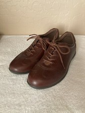 Auth ECCO Loafer Women's Leather Lace up Shoes SZ 7 Brown