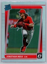 2021 panini donruss optic baseball jonathan india silver holo prizm rc #101