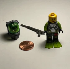 Lego ATLANTIS Samantha Rhodes Diver 5 Explorer Flippers Air Tank Spear Gun MOC